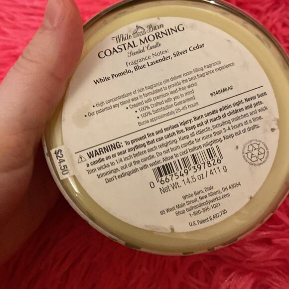 Bath and Body Works White Barn 3 Wick Candle coastal morning - Picture 3 of 3